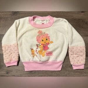 Vintage 1984 Hugga Bunch Graphic Print Sweater Quilted  Sleeves Infant 18 Months